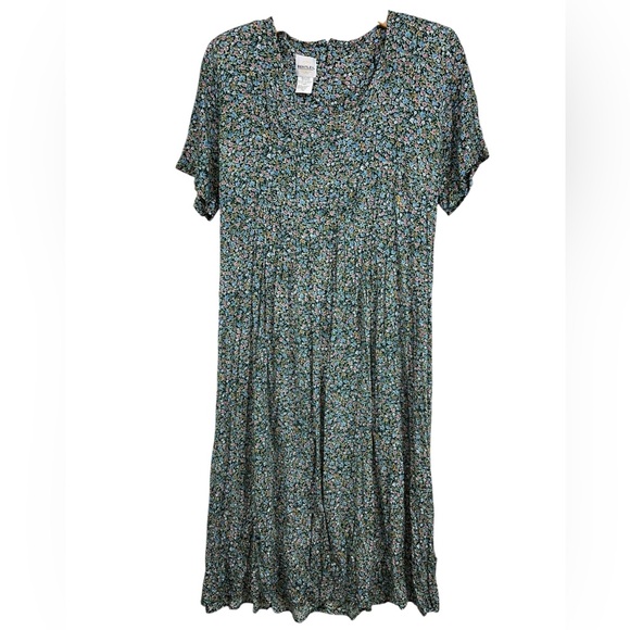 TR Bentley Dresses & Skirts - Vintage TR Bentley Cottage Core Green Floral Milk Maid Midi Dress Womens 18W